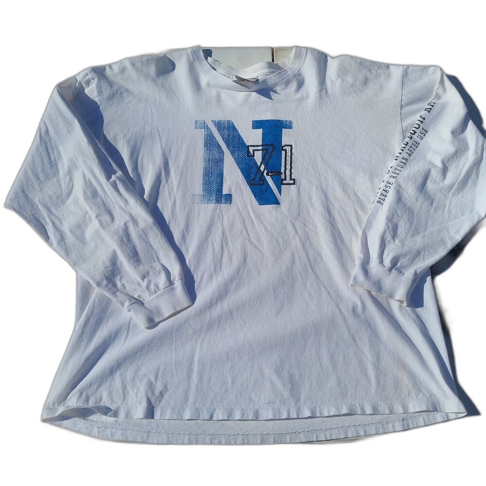 Vintage Y2k Nike 71 Long Sleeve Shirt Silver Tag Sleeve Graphic
